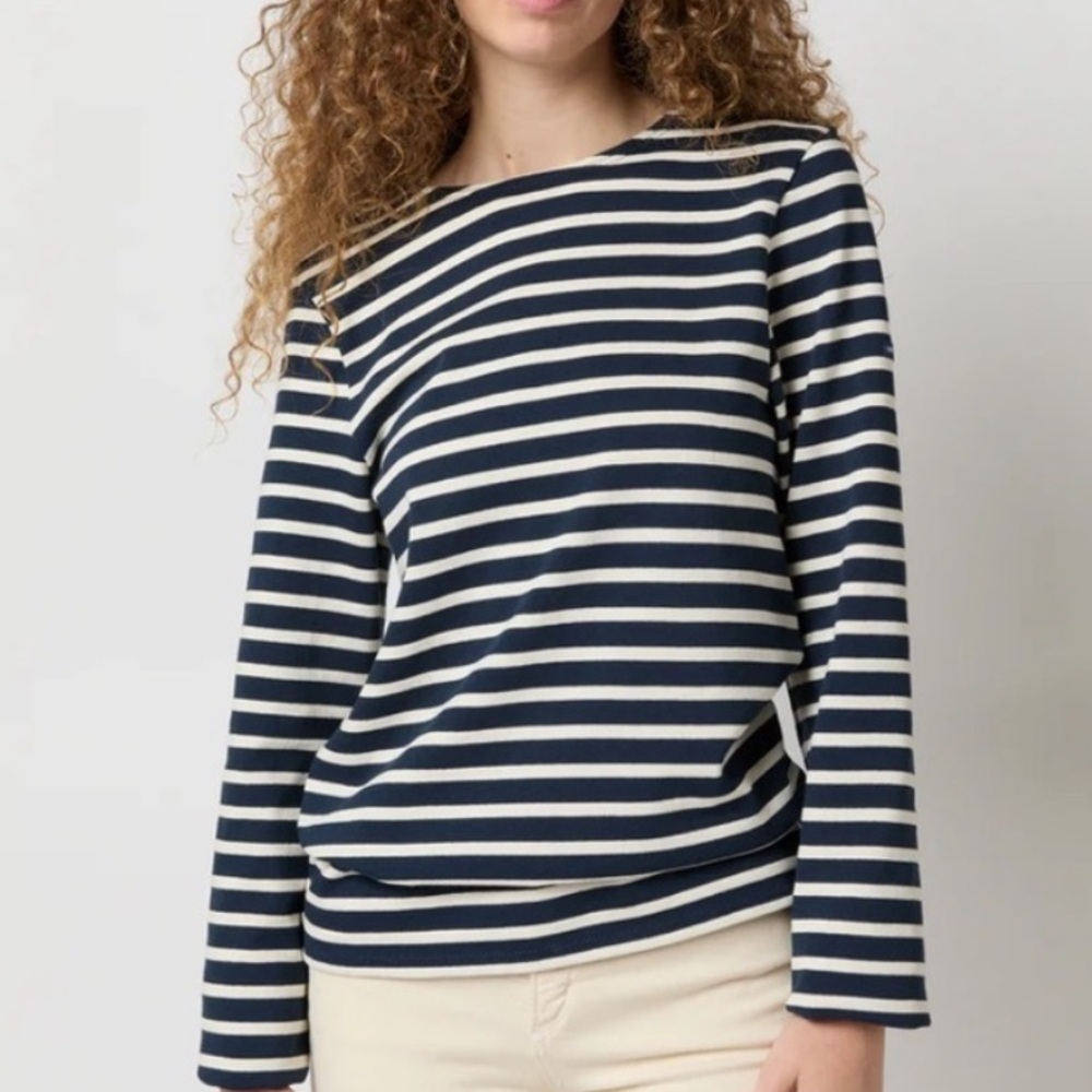 Saint James Meridien Moderne Breton Shirt Size 4 In Marine Ecru Nautical Stripe